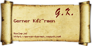 Gerner Kármen névjegykártya